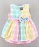Little Kangaroos Sleeveless Frock Polka Dots Print - White Pink Blue
