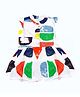 MayRa Knits Cap Sleeves Abstract Design Dress - White