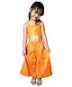 Aglare Sleeveless Bandhani Print Crop Top With Palazzo Pants - Yellow