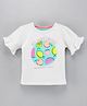 Vitamins Half Sleeves Top Fruits Print - Off White