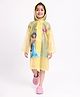 Babyhug PVC Full Sleeves Hooded Raincoat Princess Jasmine Print - Yellow