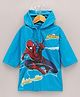 Babyhug PVC Full Sleeves Hooded Raincoat Spiderman Print - Blue