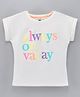 Vitamins Half Sleeeves Top Text Print - Off White