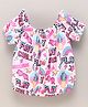 Vitamins Puffed Sleeves Cotton Top Printed - Pink