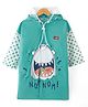 Babyhug Full Sleeves Hooded Raincoat Shark Print - Blue
