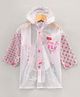 Babyhug Full Sleeves Hooded Raincoat Owl Print - Pink