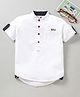 TONYBOY Half Sleeves Placement Embroidered Pocket Detail Shirt - Off White