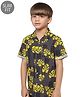 Jack & Jones Junior Half Sleeves Slim Fit Shirt Leaves Print - Grey