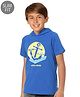 JACK & JONES JUNIOR Half Sleeves Hooded T-Shirt Anchor Print - Blue