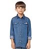 Jack & Jones Junior Full Sleeves Solid Color Denim Slim Fit Shirt - Blue