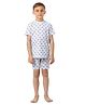 Jack & Jones Junior Half Sleeves T-Shirt & Shorts Set Printed - White