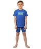 Jack & Jones Junior Half Sleeves T-Shirt & Shorts Set Graphic Print - Blue