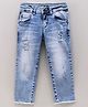 Vitamins Washed Capri Length Denim Jeans - Blue