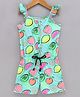 Vitamins Singlet Sleeves Cotton Jumpsuit Fruits Print - Green