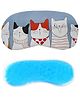 Jenna Cute 5 Kitty Pink Sleeping Eye Shade Mask Cover With Cooling Gel - Blue