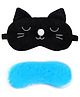 Jenna Fur Kitty Sleeping Eye Mask with Cooling Gel - Black
