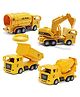 PLUSPOINT Exclusive Collection Friction Powered Construction Vehicles Yellow - 4 Pieces