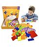 PLUSPOINT Wooden Pattern Blocks Board Puzzle Sorting & Stacking Games Multicolor - 68 Pieces 