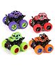 PLUSPOINT Inertia Friction Powered Monster Trucks Pack of 4 - Multicolour