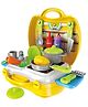 PLUSPOINT Little Kitchen Playset with Suitcase Realistic Accessories - Multicolour