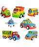 PLUSPOINT Colourful Push & Go Friction Powered Toy Cars Set Pack of 7 - Multicolour