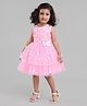 Babyhug Sleeveless Party Wear Tutu Frock with Butterfly & Bow Applique - Light Pink