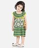 BownBee Short Sleeves Floral Print Dress - Green