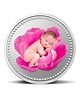 SILVERWALA Silver Purity Pink New Born Baby Series Coin - 10 g