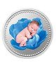 SILVERWALA 999 Silver Purity Blue New Born Baby Series Coin - 10 g