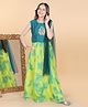 Adiva Sleeveless Floral Design Choli With Lehenga & Dupatta - Green