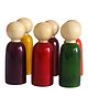 Geltoy Wooden Peg Doll Natural Handcrafted People Bodies Angel Dolls For Diy Craft 6 Male & 6 Female With A Storage Bag Pack Of 12 - Multicolour  