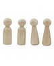 Geltoy Wooden Peg Doll Natural Handcrafted People Bodies Angel Dolls For Diy Craft Pack Of 4 - Brown