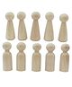 GELTOY Wooden Peg Dolls Natural Handcrafted People Bodies Angel Dolls for DIY Craft & Storage Bag  Brown - 10 Pieces
