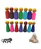 GELTOY Wooden Peg Doll Natural Handcrafted People Bodies Angel Dolls for DIY Craft Emotions Multicolor - 14 Pieces