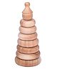 GELTOY Wooden Stacking Rings Toy Neem Wood Handmade and Bright Natural Early Development Hand Eye Coordination & Motor Skills Game Brown - 8 Pieces