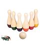 GELTOY Wooden Bowling Pins Toy Set - Multicolor