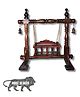 GELTOY Rose Wooden Handcrafted Cradle for Home decor & Pooja Room Decoration Gifting 8 INCHES 