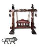 GELTOY Rose Wooden Handcrafted Cradle for Home decor & Pooja Room Decoration Gifting 10 INCHES 