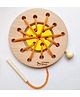 Simple Days Wooden Lacing Ring Sewing Activity Toy - Brown Orange