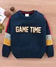 Babyhug Full Sleeves Sweater Placement Print - Navy Blue