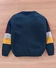 Babyhug Full Sleeves Sweater Placement Print - Navy Blue