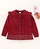 Babyhug Full Sleeves Sweater Frill Design - Maroon