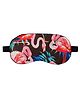 Jenna Flamingo Printed Sleeping Eye Mask - Black