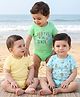 Babyoye Eco-Conscious 100% Cotton with Eco Jiva Finish Half Sleeves Onesies Multiprint Pack of 3 - Multicolor