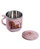 Baby Moo Stainless Steel Water Cup With Lid Bear - Pink