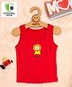 COCOON ORGANICS Sleeveless Lion & King Printed Vest - Red