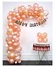 AMFIN (Pack of 96) Birthday Decoration items with Lights / Happy Birthday Rose Gold Banner / Rose Gold Birthday Decoration - Rose Gold