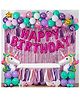 AMFIN Unicorn Theme Birthday Decoration Kit Mutlicolour - Pack of 124