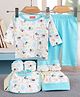 Babyhug 100% Cotton Clothing Gift Set Jungle Print Pack Of 6 - Blue