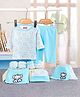 Babyhug 100% Cotton Clothing Gift Set Elephant Print Pack of 8 - Blue